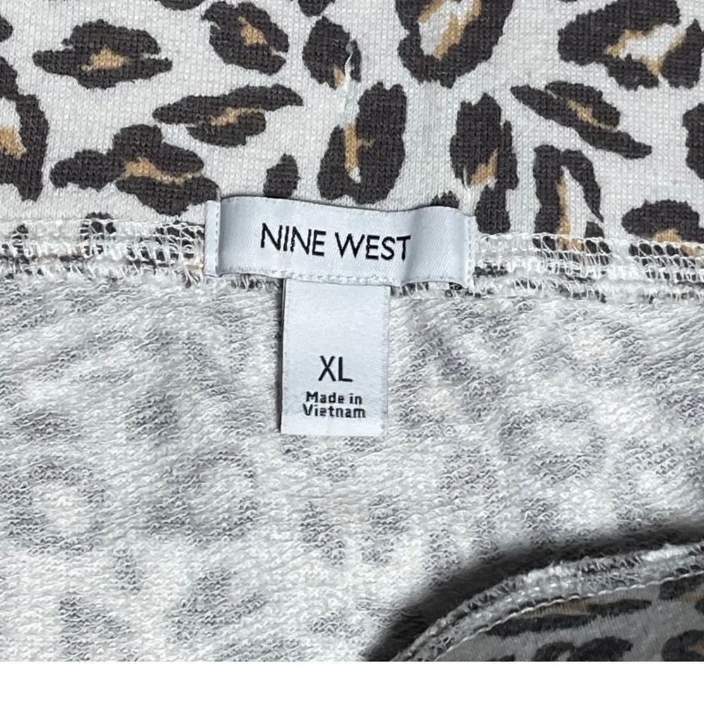 Nine West Womens Leopard Print Skirt XL Drawstring Waist Casual Mini Skirt - Picture 3 of 4